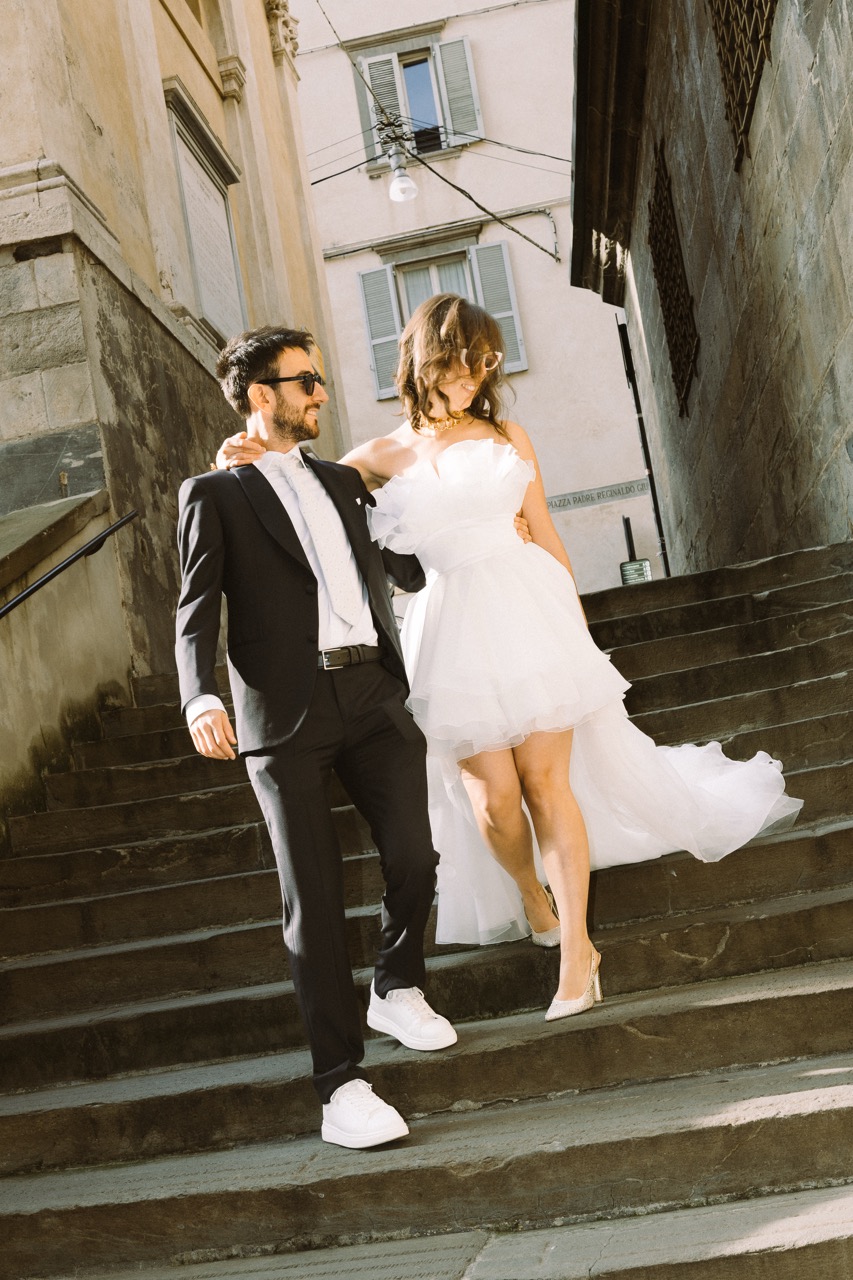 fotografo matrimonio Bergamo città alta sposi